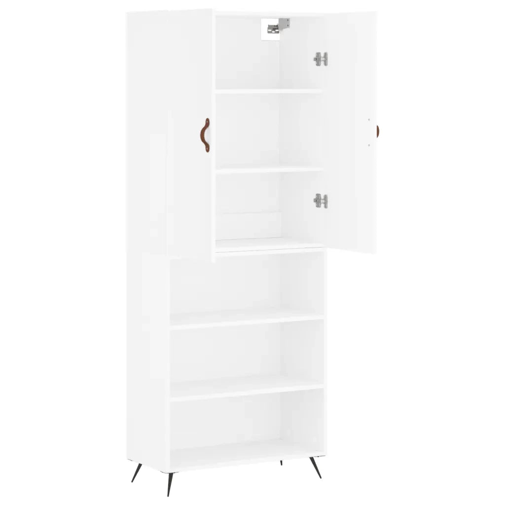 Credenza | Madia | Buffet da pranzo | Armadio da pranzo Bianca 69,5x34x180 cm in Legno Multistrato