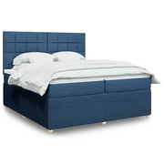 Giroletto a Molle con Materasso Blu 200x200 cm in Tessuto 3292169