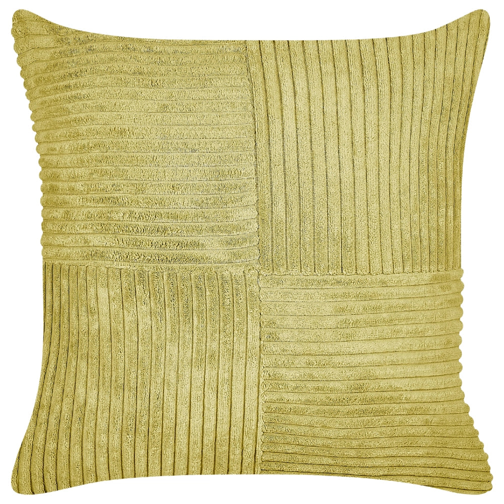 Set di 2 cuscini decorativi in velluto a coste verde oliva 43 x 43 cm con motivo a righe Design moderno Cuscini decorativi