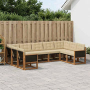 Set di divani da esterno 9 pz Naturale e Beige 3382201