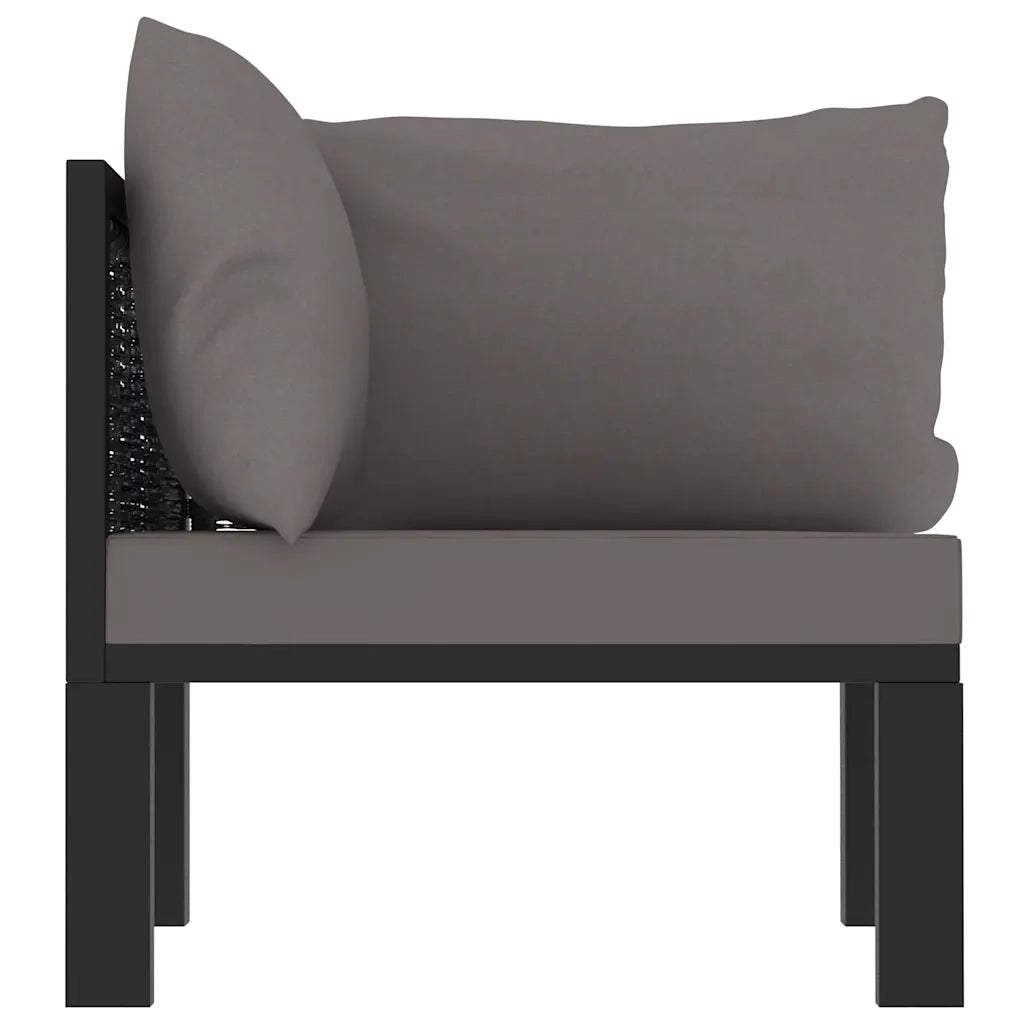 Divano Angolare Modulare-Sofa Modulare-Divanetto Bracciolo Sinistro Polyrattan Antracite 397615