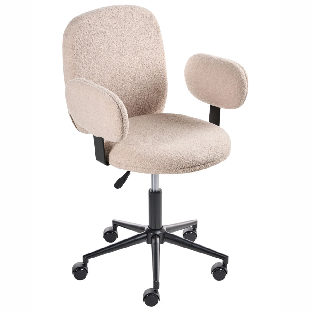 Sedia da scrivania per ufficio beige Boucle Base regolabile in altezza Ufficio moderno casa