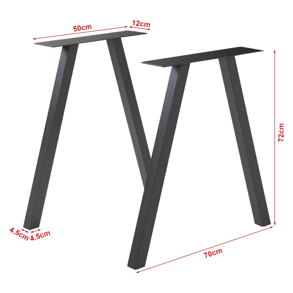 Set di 2 gambe per tavolo da arredamento moderno design originale fai da te acciaio 72 x 70 cm nero 03_0009669
