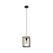 Lampadario Industrial Libertad 1 Luce Metallo Nero E Marrone