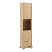 Mobile da bagno con 3 cassetti; 1 anta e ripiano regolabile - per bagno - in MDF - naturale