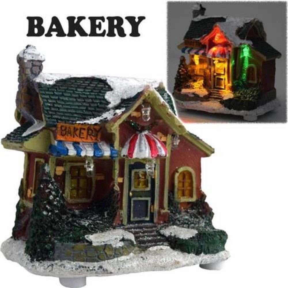 Trade Shop - Casa Natalizia Illuminazione A Led In Poliresina Scena Natale Modello Casuale -