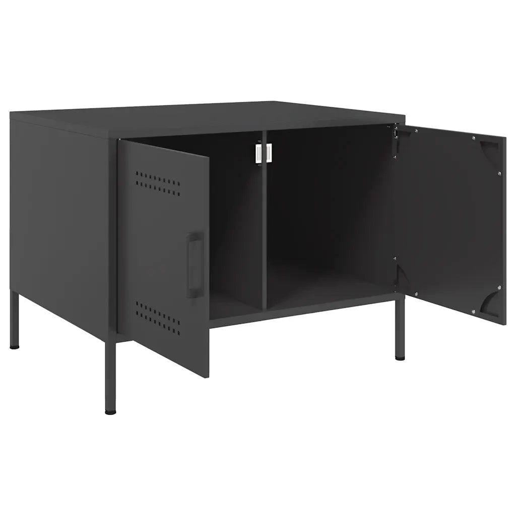Tavolino da Salotto-Tavolino da soggiorno-Tavolo Nero 68x50x50,5 cm in Acciaio