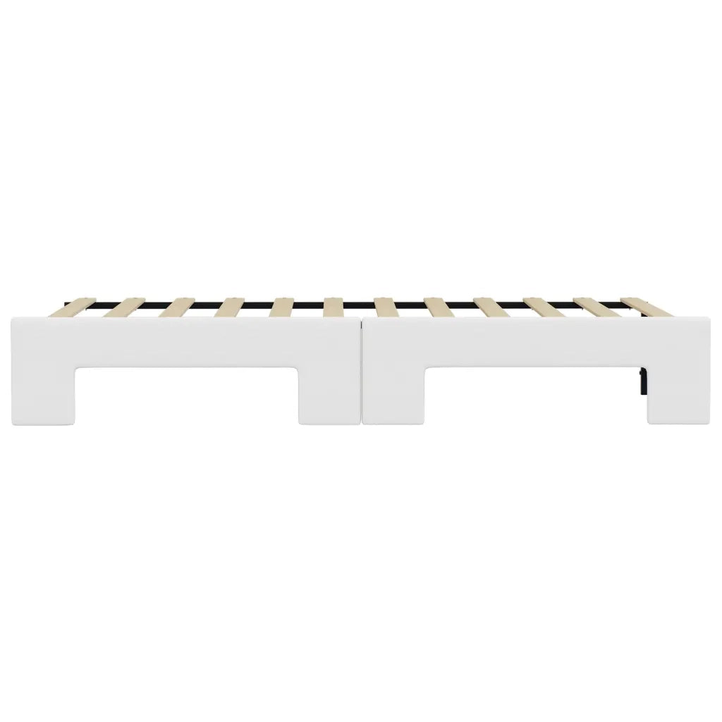Divano Letto con Letto Estraibile Bianco 90x200cm in Similpelle