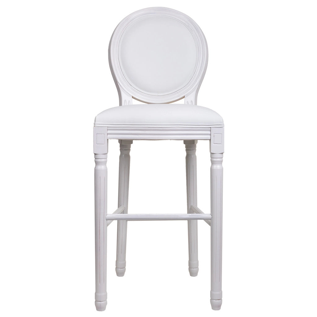 Sgabello in legno bianco 52x46x116h