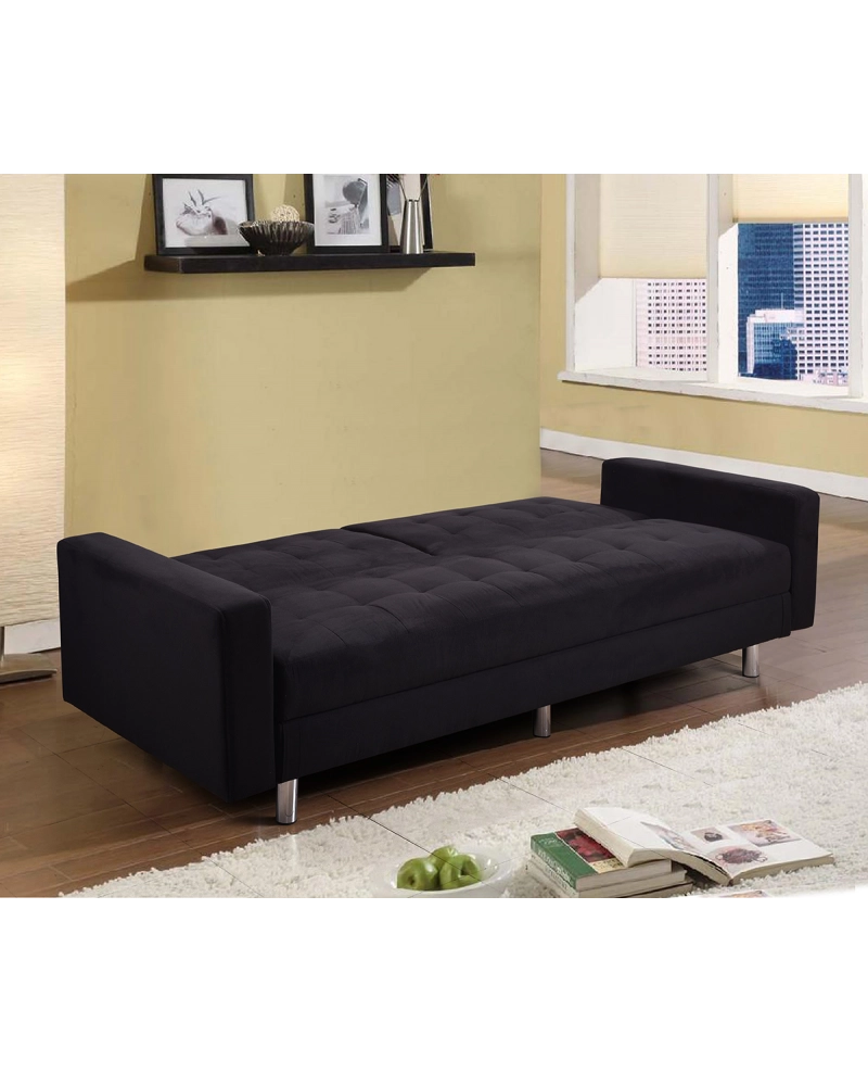 Divano letto 3 posti, reclinabile, contenitore nero 197 cm Sicorage Kayer