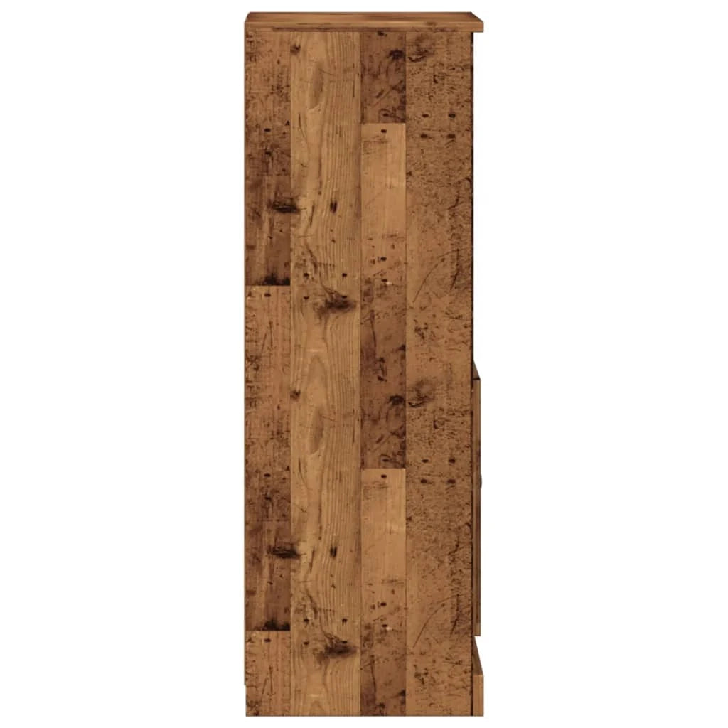 Buffet credenza cassettiera mobiletto mobile contenitore organizer cucina soggiorno salotto alto legno vecchio 36 x 35,5 x 103,5 cm legno ingegnerizzato marrone 02_0035653