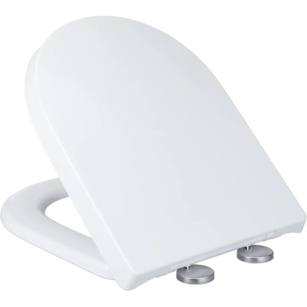 Relaxdays sedile wc a chiusura ammortizzata, forma a d, sgancio