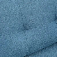 Divano 2 Posti in Tessuto con Cuscini Imbottiti e Gambe in Acciaio 139x68x80cm, Blu Scuro