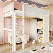 Letto a castello 90x200cm - Xylo - bianco, spazio aperto, senza rete