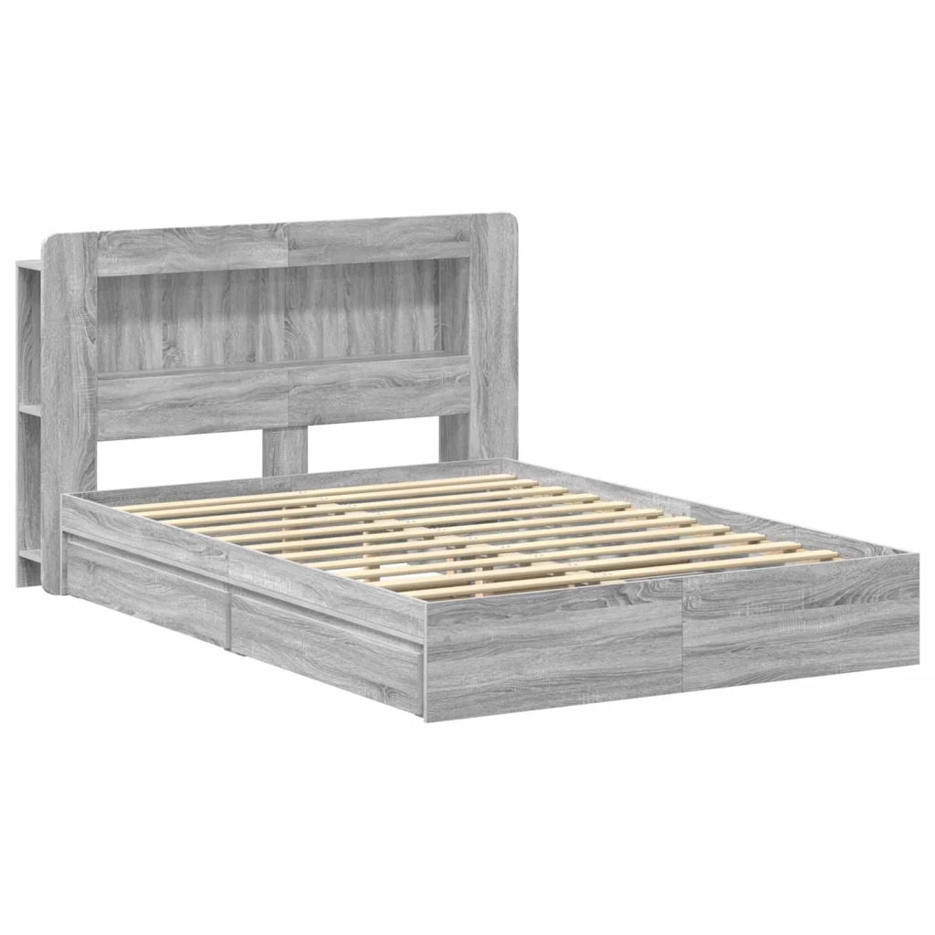 Telaio del letto con storage Sonoma grigio 150 x 200 cm
