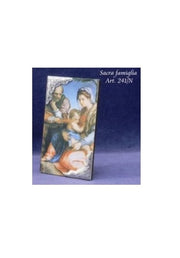 Quadretto Argento laminato decorativo casa sacra famiglia 7 x 12 cm