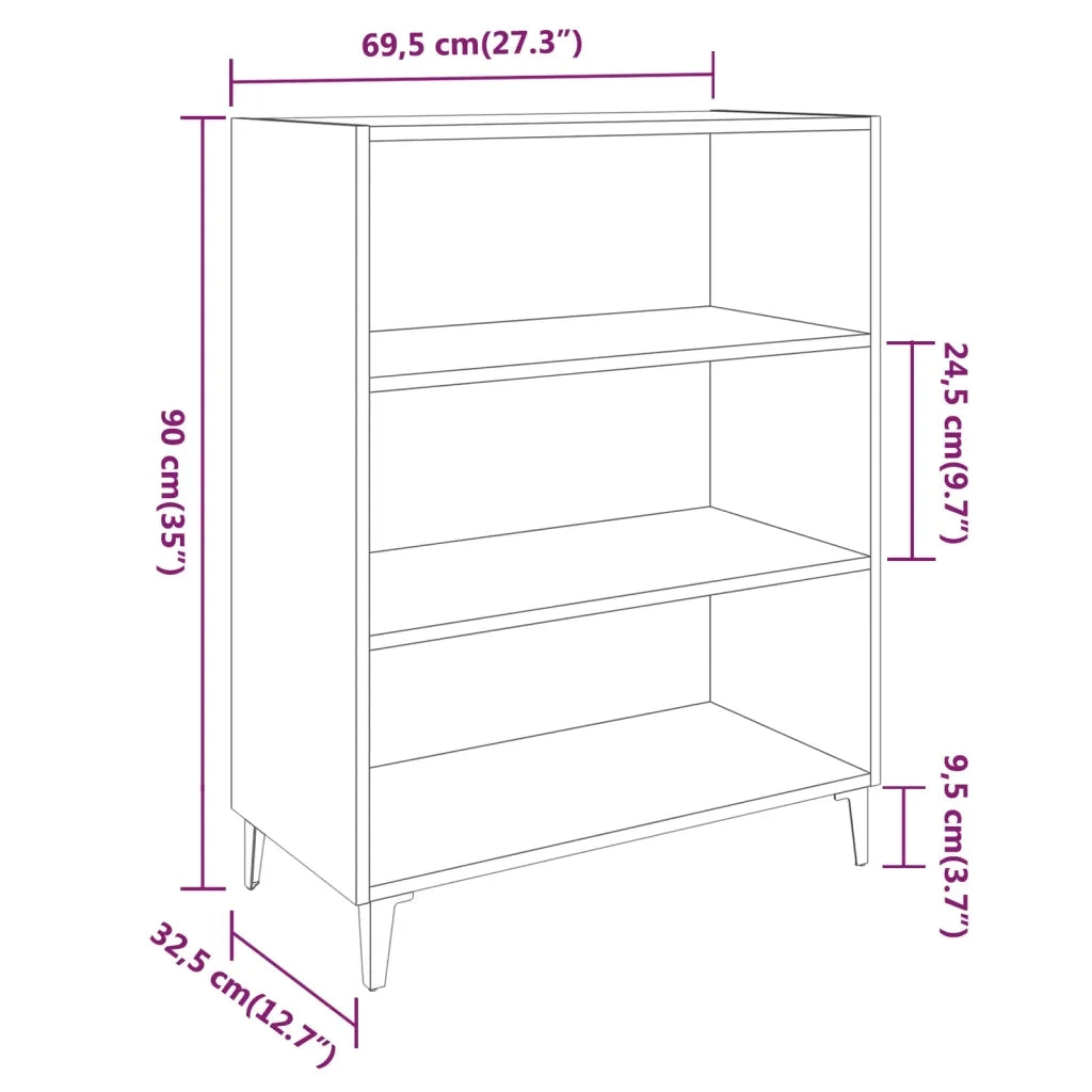Credenza Grigio Sonoma 69,5x32,5x90 cm in Legno Multistrato 817379
