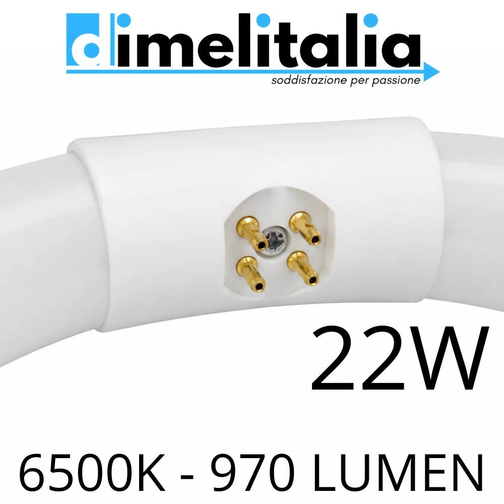 Tubo fluorescente circolare t9 trifosforo per illuminazione 6500k *** watt 22 watt, confezione 1