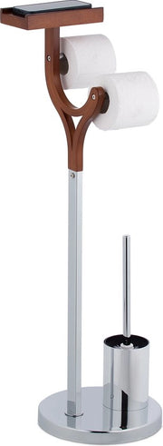 Supporto per rotoli di carta igienica - con pannello - spazzola per il water con supporto - 84 x 25 x 30 cm