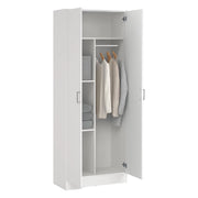 Sora, Armadio Multiuso 2 Ante 3 Ripiani, 34.6x180h cm Bianco