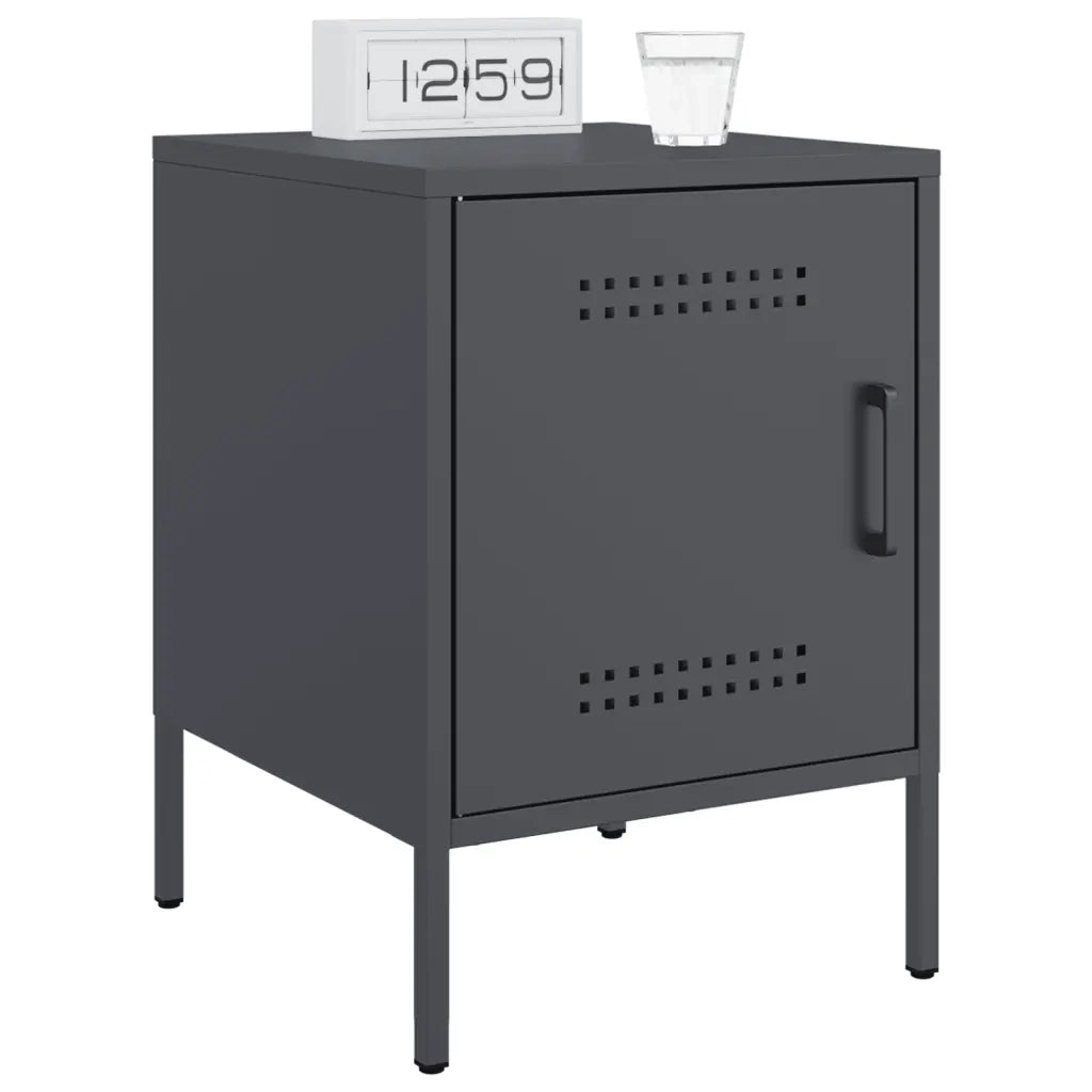 Comodini 2 pz-Set di 2 Tavolino da notte Antracite 36x39x50,5 cm in Acciaio 937457
