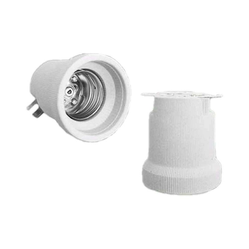 2 Pezzi Portalampade E40 Ceramica Porcellana con Viti per Fili e Gancio in Ferro 1500W