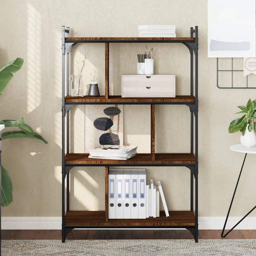 Libreria Rovere Marrone 4 Ripiani 76x32x123cm Legno Multistratocod mxl 130989