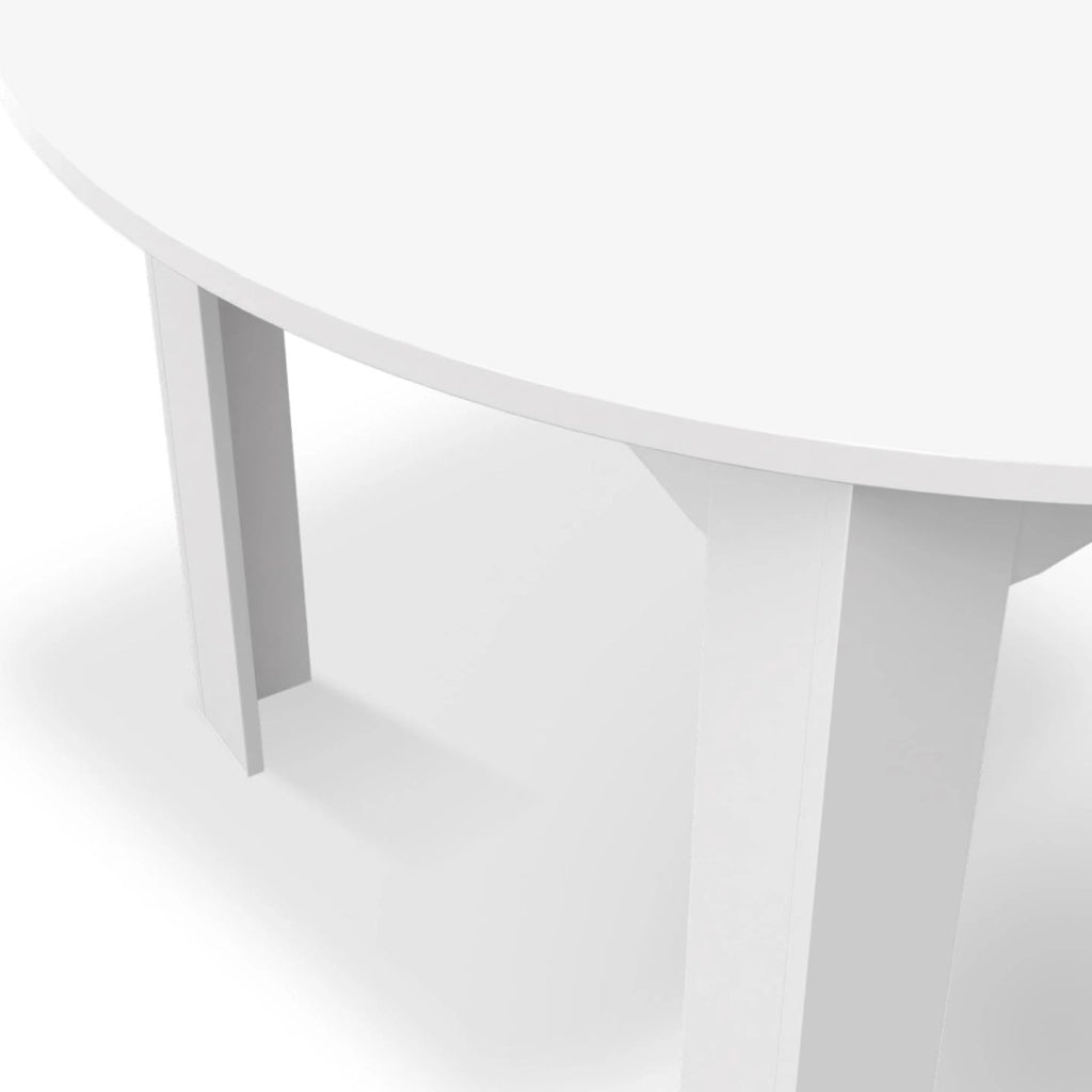 DONA mesa de comedor redonda extensible 4-8 personas blanco 110-150 cm