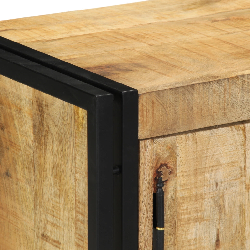 Armadio per scarpe  Nero 30x30x40 cm Legno massello di mango e acciaio