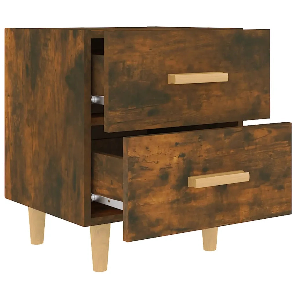 Set di 2 Comodini | Armadio da Notte | Mobiletto da notte in Rovere Fumo 40x35x47,5 cm