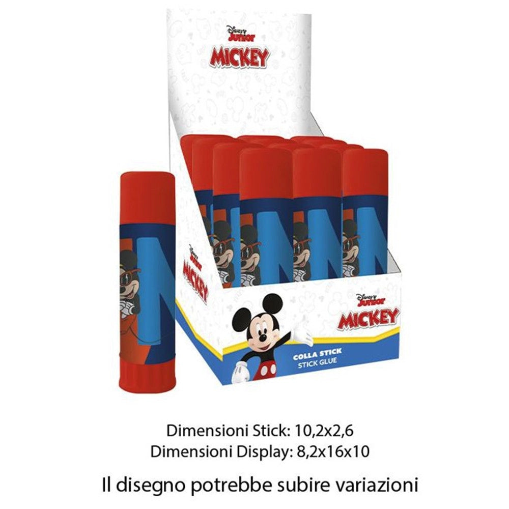 Trade Shop - Set 12 Pz Colla Stick Da 25gr Grafica Topolino Per Scuola Regali Feste Bambini 964526 -
