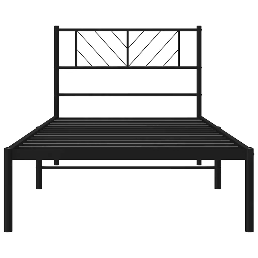 Giroletto con Testiera in Metallo Nero 100x190 cm 372173