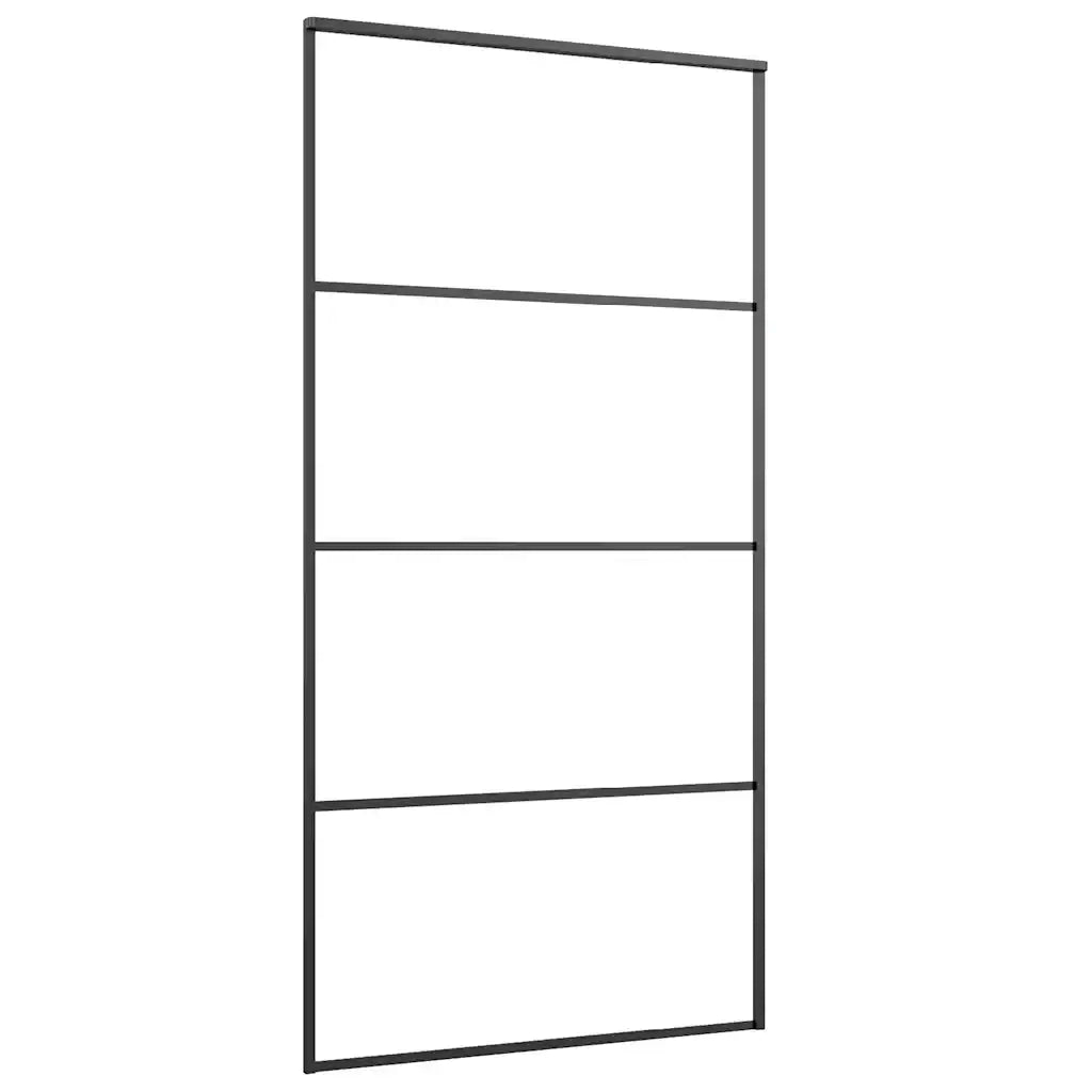 Porta Scorrevole con Ferramenta Nera 102,5x205 cm in Vetro ESG