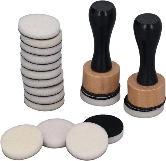 Set di strumenti per mescolare l'inchiostro a forma rotonda - 2 guanti da pittore e 14 spugne - Scrapbooking DIY, pittura artistica e disegno