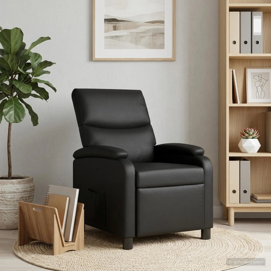 Divano Sedia-Poltrona reclinabile Nero Similpelle 978035