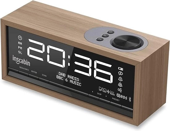 Radio Digitale con Schermo Grande/Bluetooth/Altoparlante Portatile con Bluetooth, Suono Stereofonico, Design Attraente per Camera da Letto, Cucina, Ufficio C1 DAB/DAB+ (marrone)