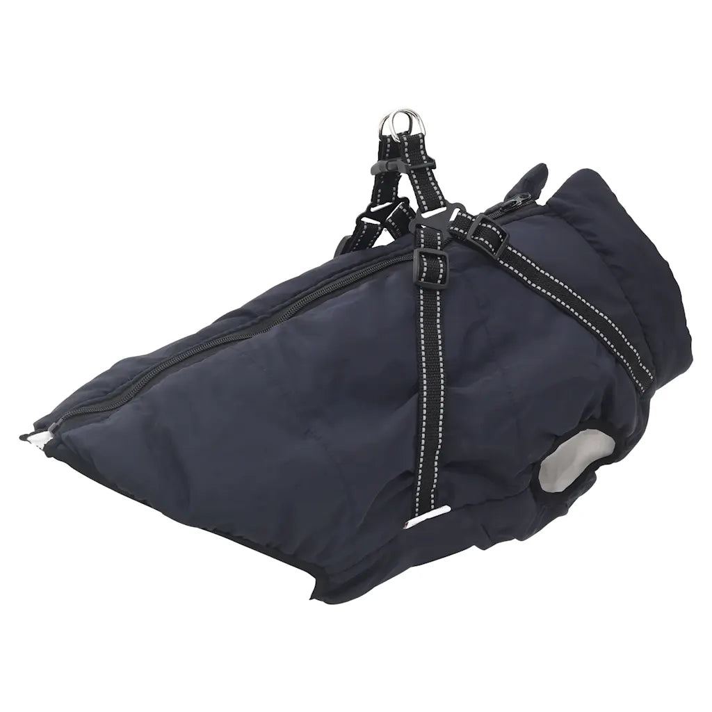 Cappotto Cani Imbracatura Impermeabile Riflettente Blu Navy L48
