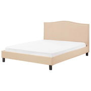 Struttura del letto in poliestere beige imbottito 180 x 200 cm Design tradizionale