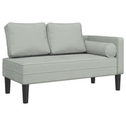 Chaise Longue con Cuscini Grigio Chiaro in Velluto CFW2322137