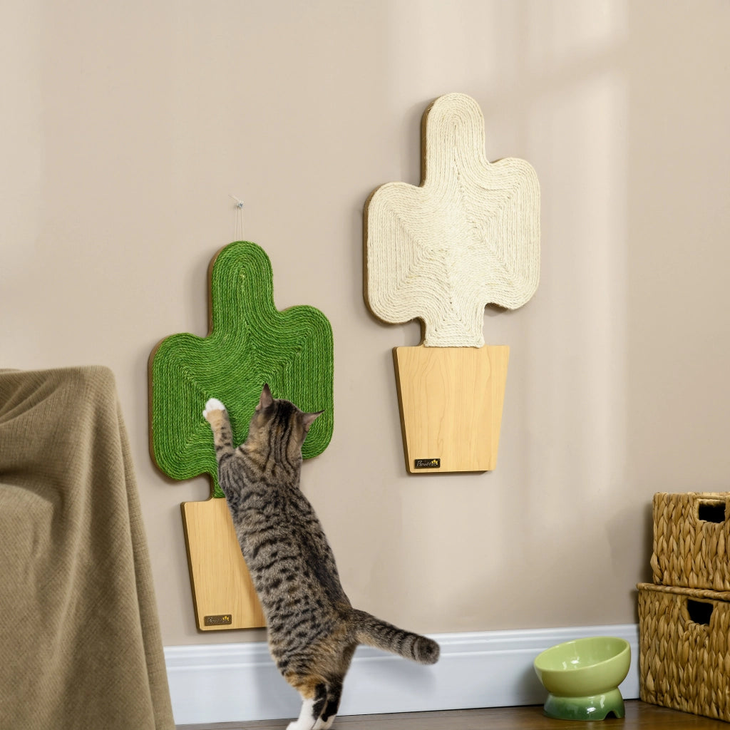Albero per gatti da parete ¨C zephmum ¨C bianco verde 30x60 cm