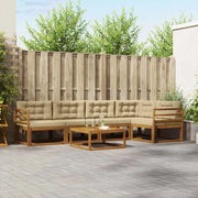 Set di divani da esterno con cuscino 6 pcs Naturale e Beige 3367601