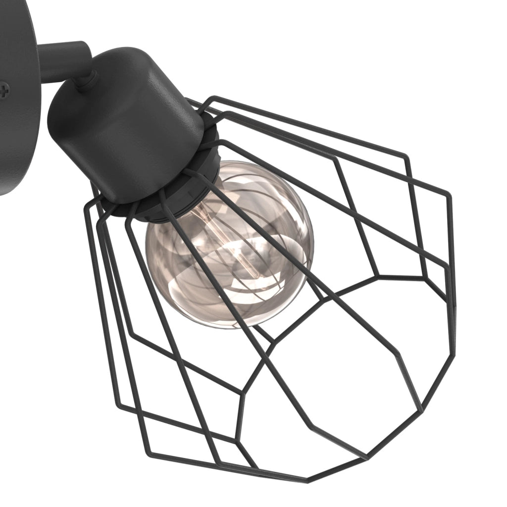 Applique Parkla regolabile 1 luce E27 nera metallo