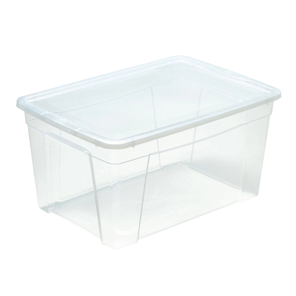 CONTENITORE SCATOLA TRASPARNETE "K-BOX 7" CON COPERCHIO 56x39,5x29cm 43Lt MHOME 10.3127.0.52