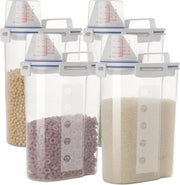 Set di contenitori da cucina 4 pezzi 2,5L con coperchio e maniglia, contenitori a chiusura ermetica per il bulk per il contenimento di riso, cereali per colazione, pasta, farina, detersivo, cibo per gatti e cani