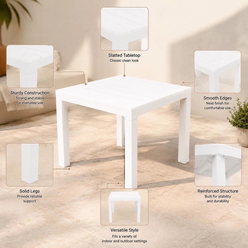 Garden Benches, 2 Pieces, White Plastic