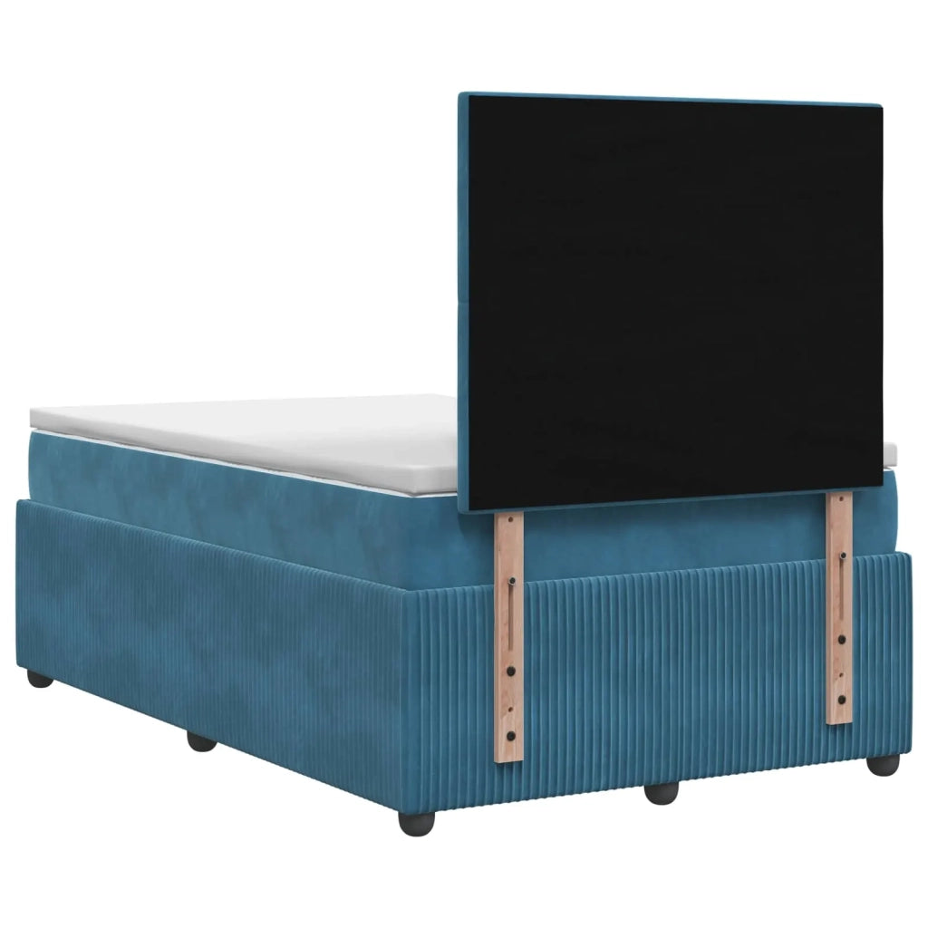 Letto box spring con materasso Blu 120 x 190 cm Velluto 3454575