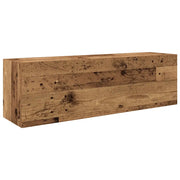Mobiletto da bagno a parete pratico e dal design intramontabile 100 x 25 x 30 cm realizzato in legno composito con finitura effetto legno anticato 02_0051291