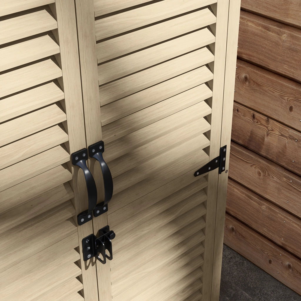 Armadio da esterno in legno di abete con 2 ripiani ¨C zephmum ¨C bianco 75x50x111/118 cm