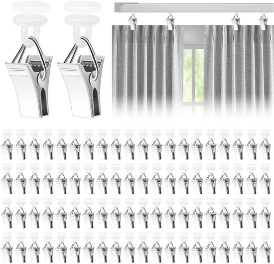 Cerniere per tende per binari silenziosi - 100 pezzi - plastica