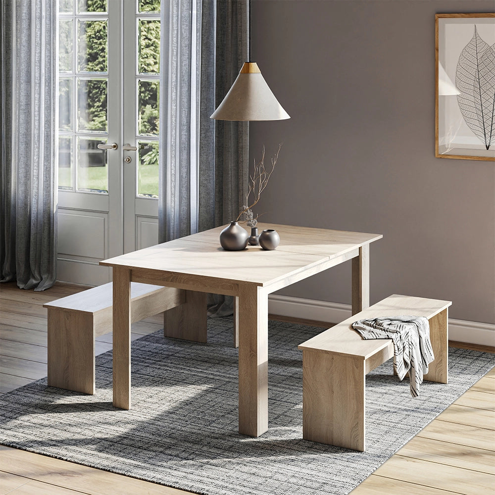 Vicco Set di tavoli da pranzo Sonoma 137.6 x 92.8 cm con 2 panche